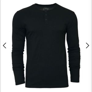 True Classic Long Sleeve Henleys. Black, Slate, & Navy. Three Shirt Package.